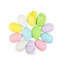 12pcs Plastic Painted Easter Eggs Hanging Ornament DIY Easter Egg Pendant For Home tree Decoration Happy Easter Party Kids gift