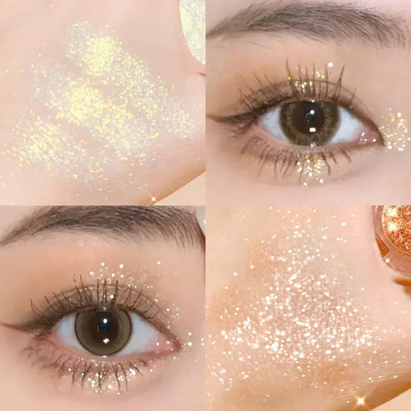 Monochrome Glitter Eyeshadow Pearlescent Highlighter Powder Makeup Diamond Eye Shadow Palette Bright Shiny Eye Makeup Cosmetics