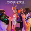 W-KING 80W RMS Party Portable Speakers Bluetooth Wireless Boombox/4 Drivers(2*4.04'' Woofer), Huge 105dB Sound Large Speaker