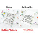 Birthday Cake Cute Frog Fox Animals Cutting Dies and Clear Stamps Bottle Thank You Words Dies For DIY Scrarpbooking Paper Craft