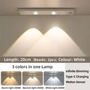 White/Black LED Cabinet Light USB Rechargeable Motion Sensor LED Light for Kitchen Wardrobe Cabinet Lighting 20CM/30CM/40CM/50CM