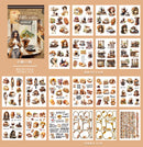 20 Sticker Books Ancient Aristocratic Architectural Patterns Retro Style Pre-cut Models Travel Character Patterns DIY Materials