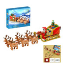 Christmas Tree and Decorations Santa Claus Sleigh Snowman Building Blocks Toys Suit with Light Kit for Children's Gifts