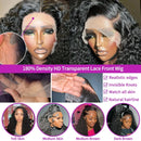 13x6 HD Lace Wig Bleached Hair Knots Deep Wave Human Hair Wigs 24 Inch 200% Density Glueless Deep Wave Lace Front Wigs for Women