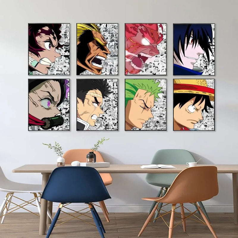 1PC Classic Japanese Anime ONE PIECE Print Poster Paper Waterproof HD Sticker Bedroom Entrance Home Living Room Bar Wall Decor