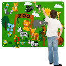 3.5Ft Farm Animals Felt-Board Story Set Children's Teaching Felt Board Early Learning Interactive Play Set Zoo Flannel Education