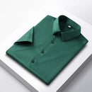 5XL 4XL Summer New Silk Slippery Men's Shirt Short Sleeve Ice Silk Fashion Large Non Iron Wrinkle Resistant Soft Business Casual