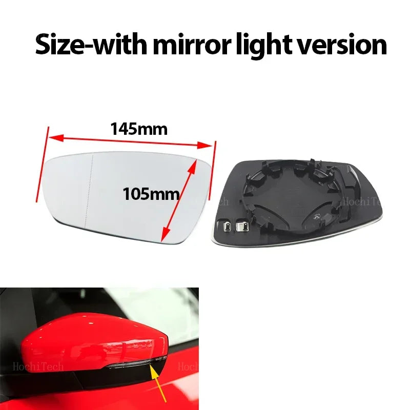 Left Right Rearview Side Wing Heated Durable Mirror Glass for Volkswagen VW Polo 5 MK5 6R 6C 2010-2016 Heated Side Mirror Glass