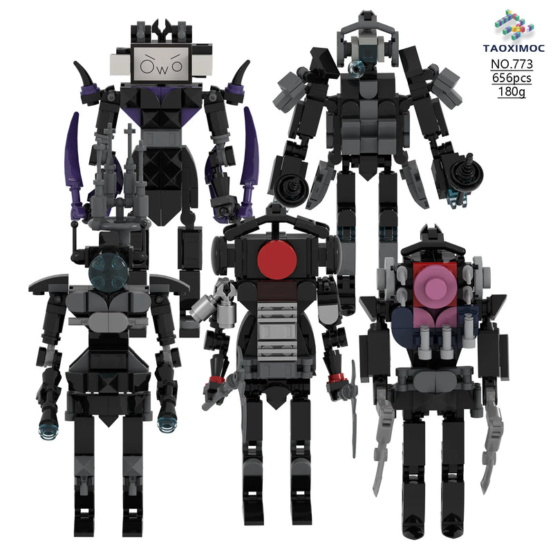 Skibidi Toilet Titan TV Man Speakerman Horror Game Bosses Camara Building Block Cartoon Doll Model Kids Birthday Halloween Gift