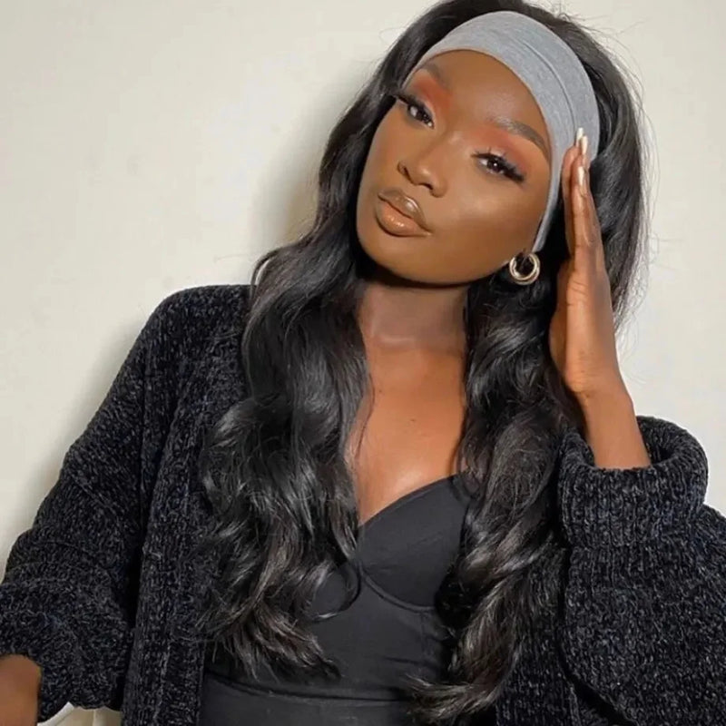 Full Machine Made Bling Hair Headband Wig 180% Density Brazilian Remy Kinky Curly Human Hair For Black Women 100% Human Hair