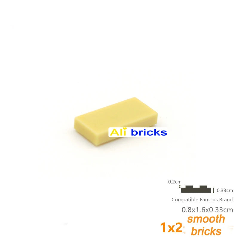 100pcs Bulk Blocks Building Bricks Smooth 1X2 Educational Assemblage Construction Toys for Children Size Compatible With 3069b