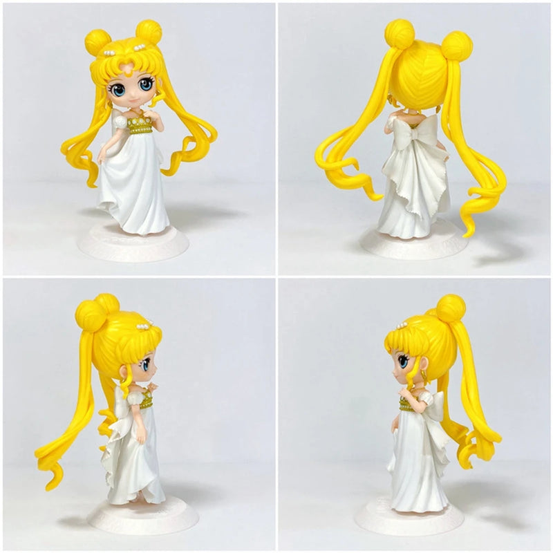 2Pcs Anime Sailor Moon Tsukino Usagi Chiba Mamoru Unique Wedding Dress Satsuki Model Toy Gift Action Figure 10CM PVC