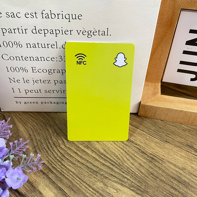 Follow us on Instagram Facebook Snapchat WhatsApp NFC Social Business Card  Tap Connect Cards