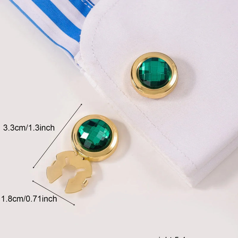 Luxury Rhinestone Button Cap Non-French Shirts Clamshell Cufflinks Round High-end Men's Shirt Buttons Accessories Gifts for Men