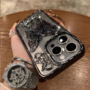 Foldable Bling Glitter Electroplate Butterfly Stand Holder Phone Case For iPhone 13 12 14 15 Pro Max Shockproof Back Cover