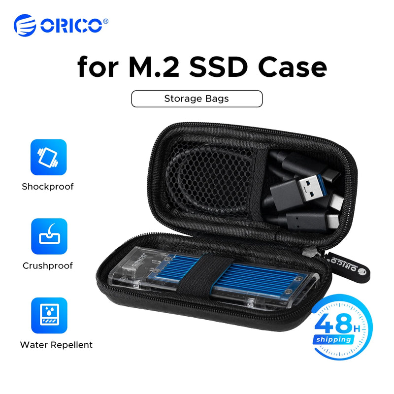 ORICO M.2 Hard Disk EVA Portable HDD Storage Protection Bag for External M.2 Hard Drive/Earphone/Data Line HDD Case