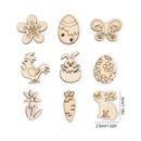 50/100pcs Easter Wooden Crafts Ornament Rabbit Eggs Kids Painting DIY Wood Slice 2025 Spring Easter Party Home Table Decoration
