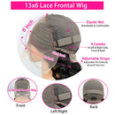 99j Burgundy 100% Human Hair Deep Wave 13x6 Lace Frontal Wig Water Wave Frontal Wig Curly Wigs  200 Density Women's Wigs 52 Inch