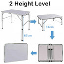 90x60x67cm Aluminium Camping Table, Portable Folding Table Small Picnic Table Laptop Desk TV Dinner Bed Home Office, White