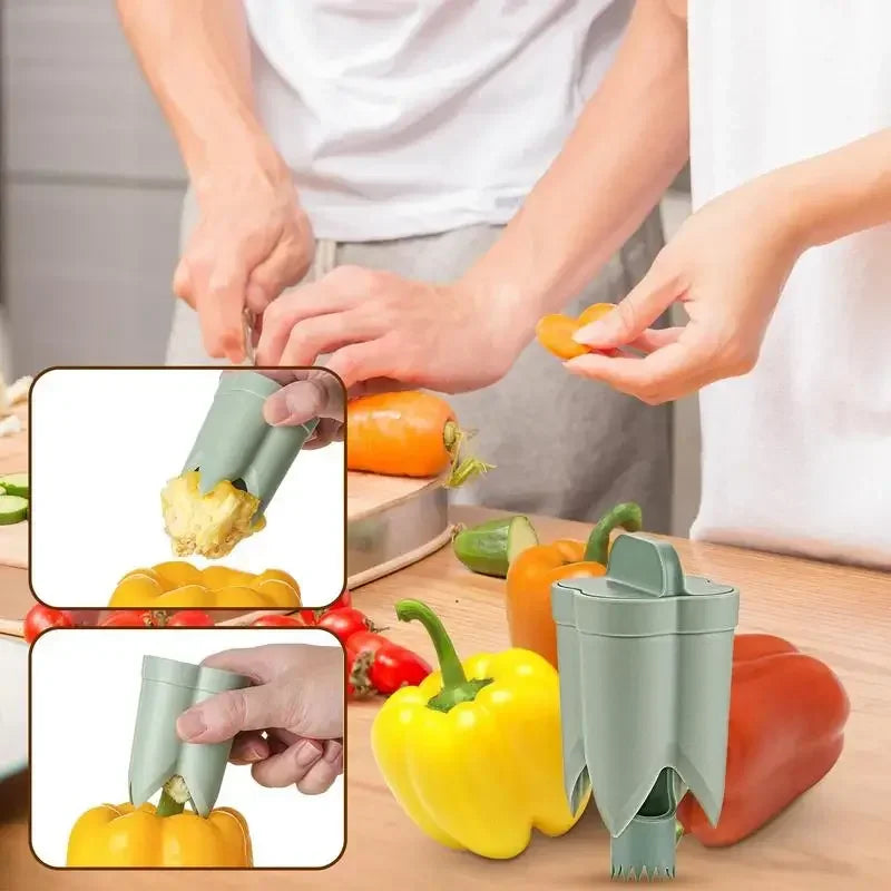 Pepper Corer Chili Seed Remover Twist Seed Bell Core Separator Cutter Jalapeno Peppers Cucumber Tomato Deseeder Kitchen Tool