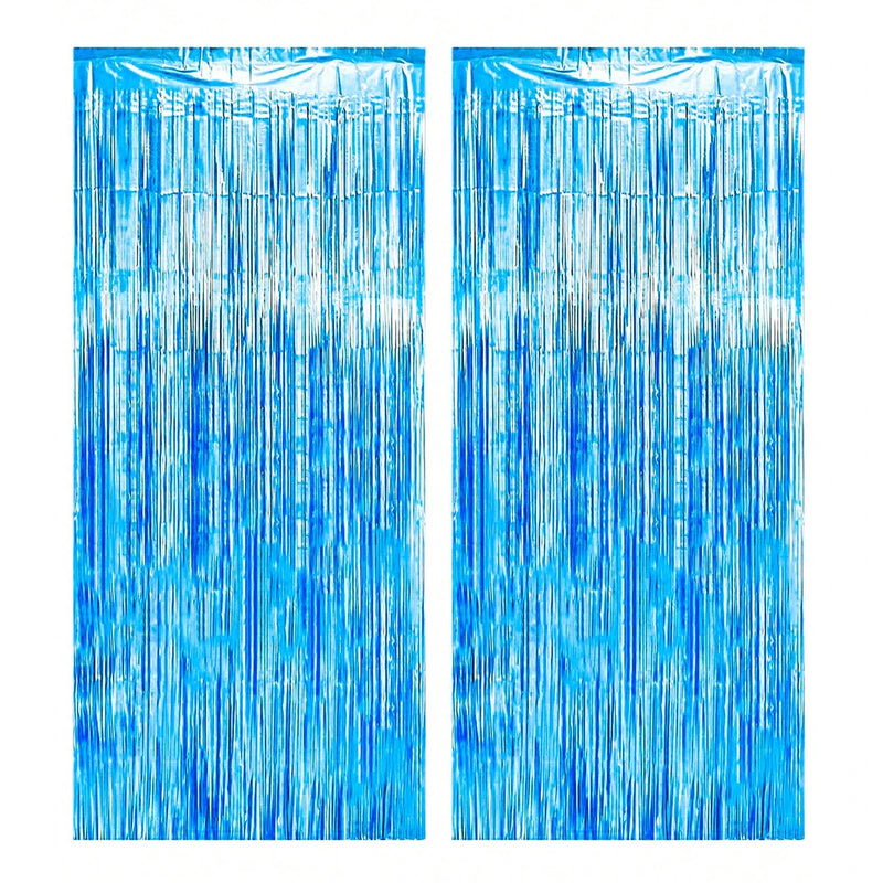 2Pcs 2m Tinsel Curtain Birthday Wedding Bachelorette Party Decoration Background Graduation Bridal Shower Independence Day