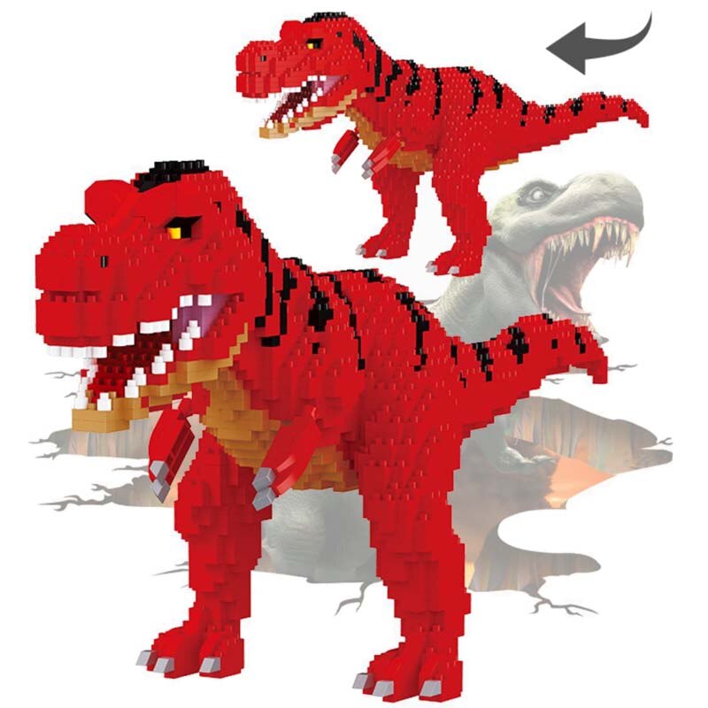 4 New Balody Dinosaur Blocks Classic Cartoon Anime Diamond Building Blocks Triceratops Model Tyrannosaurus Rex Bricks Toys