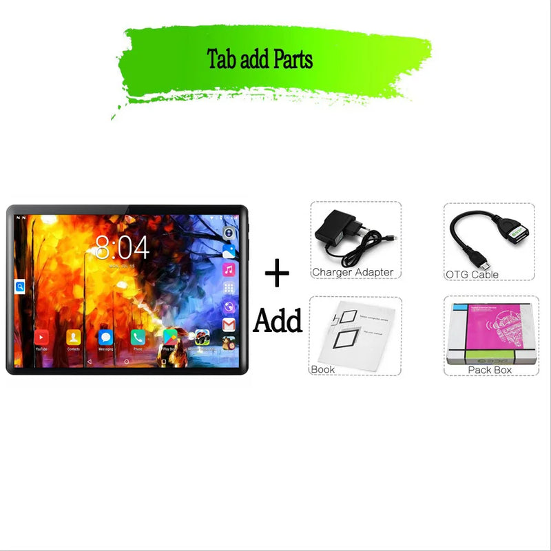 2024 New 10 Inch Tablet S10 Dual SIM CARD WITH WIFI Network Make Call Bluetooth Android 11 Google Play Tablets 5000mAh