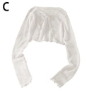 Thin Sunscreen Cardigan Lace-up Knitwear Tops Summer Women Korean Style Lantern Sleeve Short Coat Casual Sun Protected
