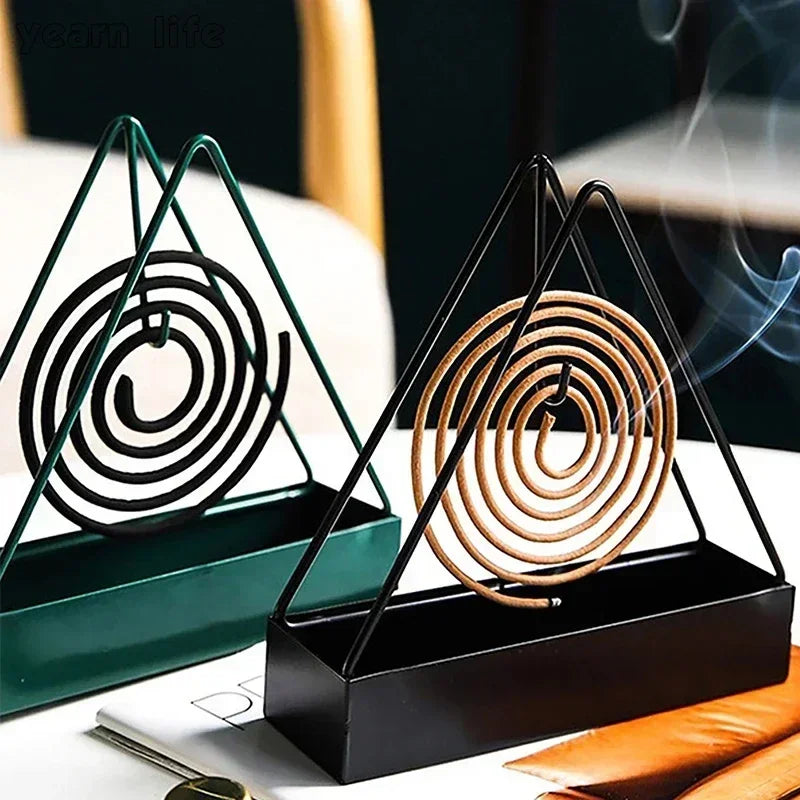 Incense Holders Coil Incense Burner Frame Iron Mosquito Coil Holder Modern Repellent Incense Rack for Household Bedroom Patio