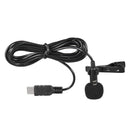 Mini USB Omni-Directional Stereo Mic  Professional 1.5M Microphone with Collar Clip for Gopro Hero 3 3+ 4