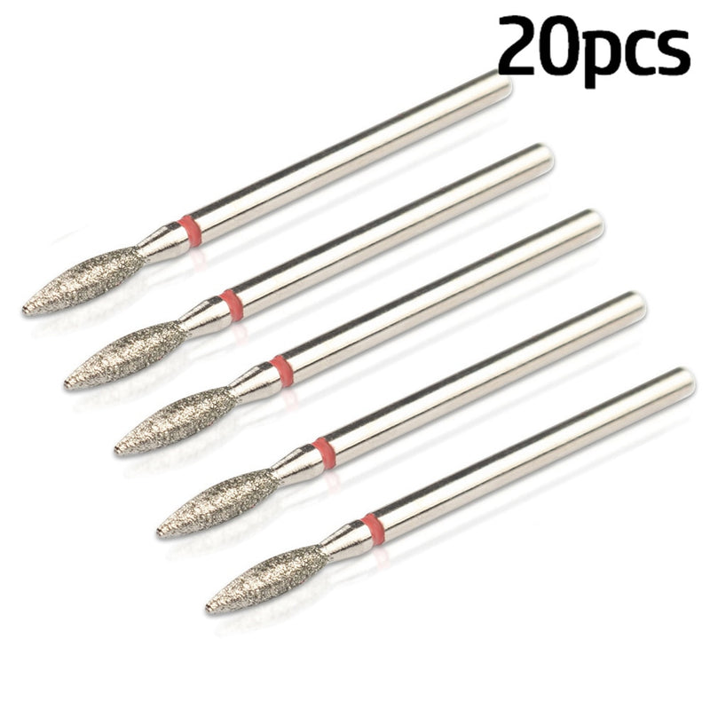 20pcs/Lot Diamond Milling Cutter for Manicure Nail Drill Manicure Machine Bit Accessories Cuticle Clean Mill Cutter Removing Gel