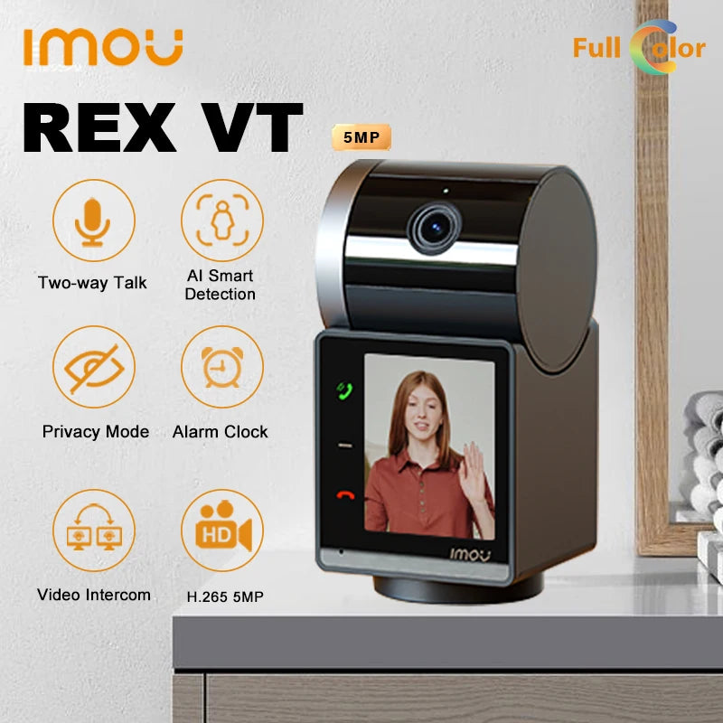 IMOU Rex VT One-touch Call Camera  360° 5MP 3K Indoor Two-way Video Talks Human Pet detection WIFI Security IP Camera