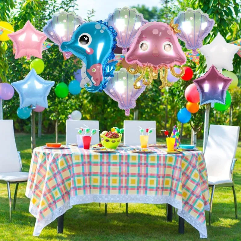 Disney large-size Q version Jellyfish Octopus Hippocampus Ocean Theme Party Decorated with Aluminum film balloon