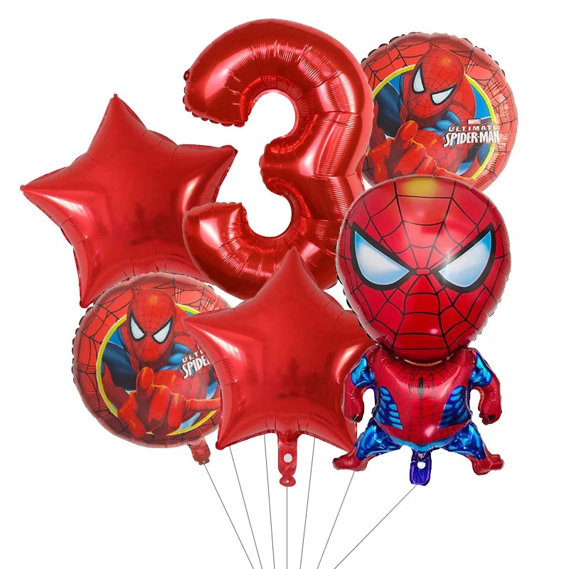 Spiderman Birthday Decorations New Spiderman Aluminum Film Balloon Disposable Tableware Party Plates Straw Supplies Baby Shower