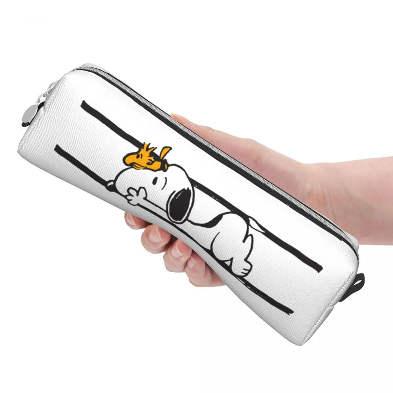 Snoopy & Woodstock Smile Giggle Laugh Pencil Case Pencil Pouch Pen Holder Girls Boys Bags Students School Gifts Stationery