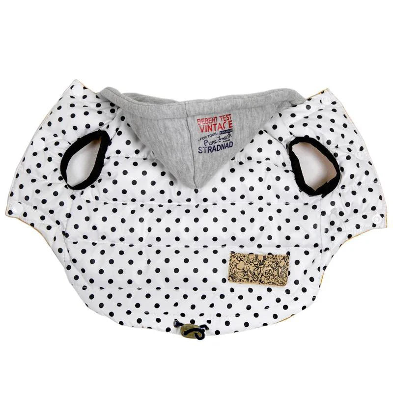 Autumn Winter Dog Clothes For Small Dogs Warm Waterproof Hoodie Coat Chihuahua French Bulldog Polka Dot Jacket Puppy Clothing