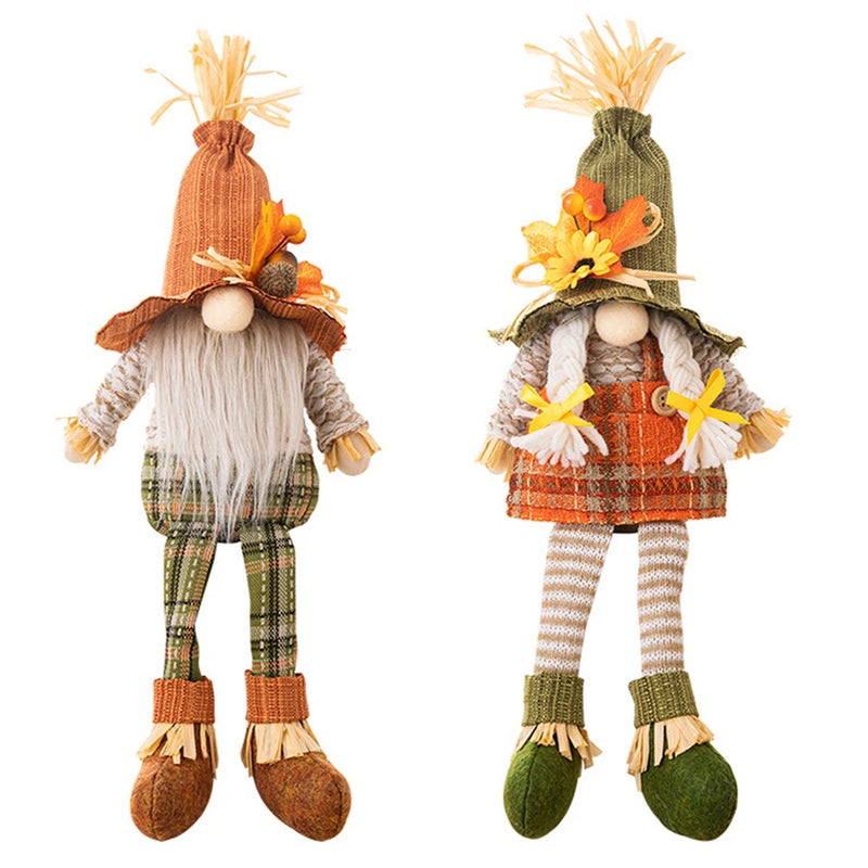 Fall Gnome Pumpkin Sunflower Swedish Nisse Elf Dwarf Plush Ornaments Decorations For Home Party Autumn Thanksgiving Decor Gift