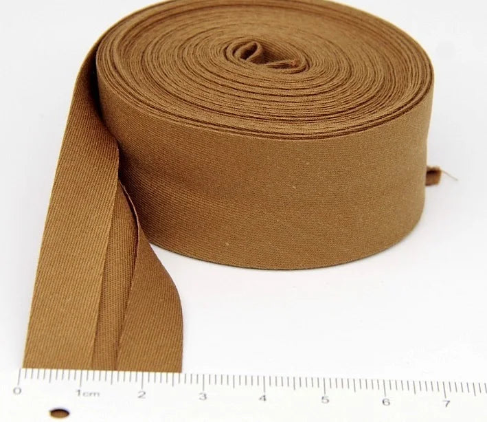 25mm (1“) width Bias Tape 100% Cotton Extra Soft for Baby Cloth Skin-friendly Fablic Bias Binding Tape Ironed Folded 12 yards