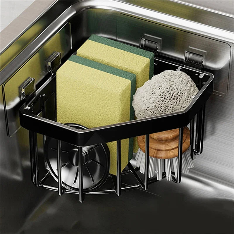 Stainless Steel Kitchen Storage Rack Sink Drain Rack Sponge Organizer Hanging Soap Drainer Shelf Basket Bathroom Shampoo Shelves