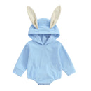 3D Bunny Ear Baby Girls Boys Romper Spring Corduroy Toddler Clothes Cute Long Sleeve Hooded Jumpsuit Infant Kids Easter Clothes