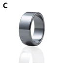 1PC Hematite Stone Rings for Women Men Natural Fashion Flat Plain Ring Couple Jewelry Gift Wedding Christmas Lovers Rings