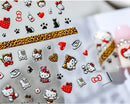1PCS 5D Cartoon Kuromi Hello Kitty Nail Stickers Sanrio Animation Nail Art Decoration Sanrio Cute Melody Embossed Stickers
