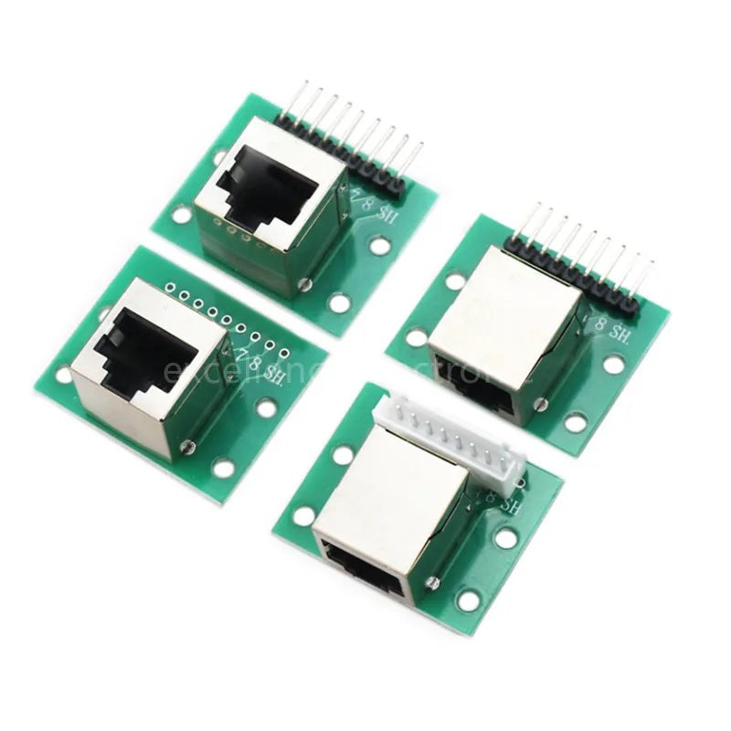 1Pcs RJ45 Adapter Board To XH2.54 Modular Ethernet Connector Adapter Network Interface + Breakout Board + Pin Header
