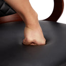 Vecelo Bar Stools Set Of 4,Adjustable Counter Height Stools With Bentwood Back,Armrest&Footrest,Swivel Pu Leather Bar Chairs