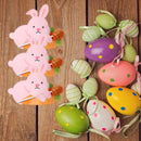 50pcs Easter Bunny Candy Bag Cute Rabbit Lollipop Cards Chocolate Cookie Gift Packaging Box Happy Easter Birthday Party Decor