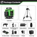 HGLINE 16 Lines Laser Level 4D 360° Horizontal Vertical Cross Laser Level 2pcs 6000mAh Li-ion Battery Automatic Leveling Tool