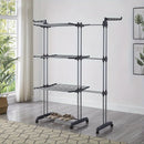 Clothes Rack Foldable Drying Rack 4 Tiers with Wheels Large Laundry Rack for Indoor and Outdoor Use