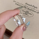1/2pcs Cute Animal Dog Cat Rings for Women Men Simple Design Adjustable Cartoon Couple Rings Lovers Girlfriend Wedding Jewelry