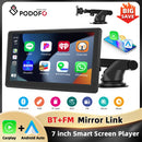 Podofo 7 ''Smart Screen Player Dashboard Carplay Android Car Bluetooth EQ Car DVR Mirror Link FM Transmission GPS Navigation