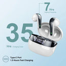 Wireless Earbuds, Bluetooth 5.3 Headphones In Ear with Dual Mic, 35H Wireless Earphones Sport with ENC Noise Canceling Mic.